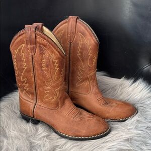 Old West Tan Leather Boots